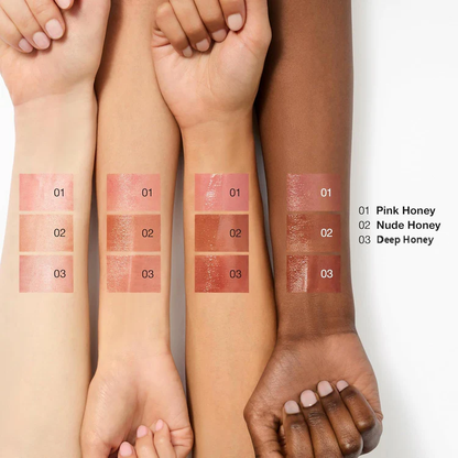 Slimoly™ Sheer Tinted Lip Balm in 3 Iconic Shades: Deep Honey, Pink, and Nude Honey | Sheer + Lightweight