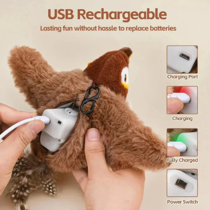 Interactive Flying Bird Toy – Hours of Fun and Exercise for Your Cat! 🐾🎶